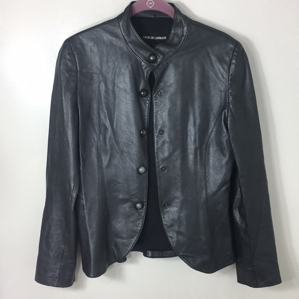 Giorgio Armani Lamb Skin Leather Jacket